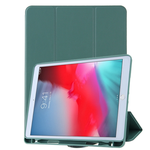 

For iPad mini 5 / mini 4 /3 /2 /1 Honeycomb Ventilation Foldable Deformation Horizontal Flip PU Leather Case with 3-Folding Holder & Pen Slot & Smart Sleep / Wake-up(Dark Night Green)