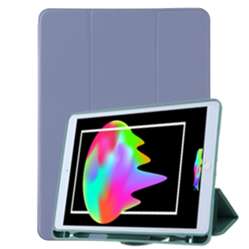 

For iPad 10.2 Honeycomb Ventilation Foldable Deformation Horizontal Flip PU Leather Case with 3-Folding Holder & Pen Slot & Smart Sleep / Wake-up(Purple)