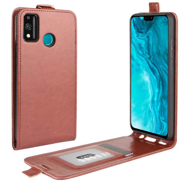 

For Huawei Honor 9X lite R64 Texture Single Vertical Flip Leather Protective Case with Card Slots & Photo Frame(Brown)