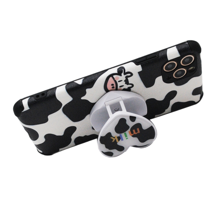

For iPhone 11 Pro Cow Pattern TPU+PC Four-corner Shockproof Protective Case with Holder(Old OX)