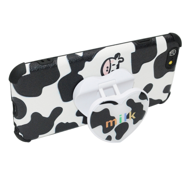 

For iPhone SE 2020 Cow Pattern TPU+PC Four-corner Shockproof Protective Case with Holder(Old OX)