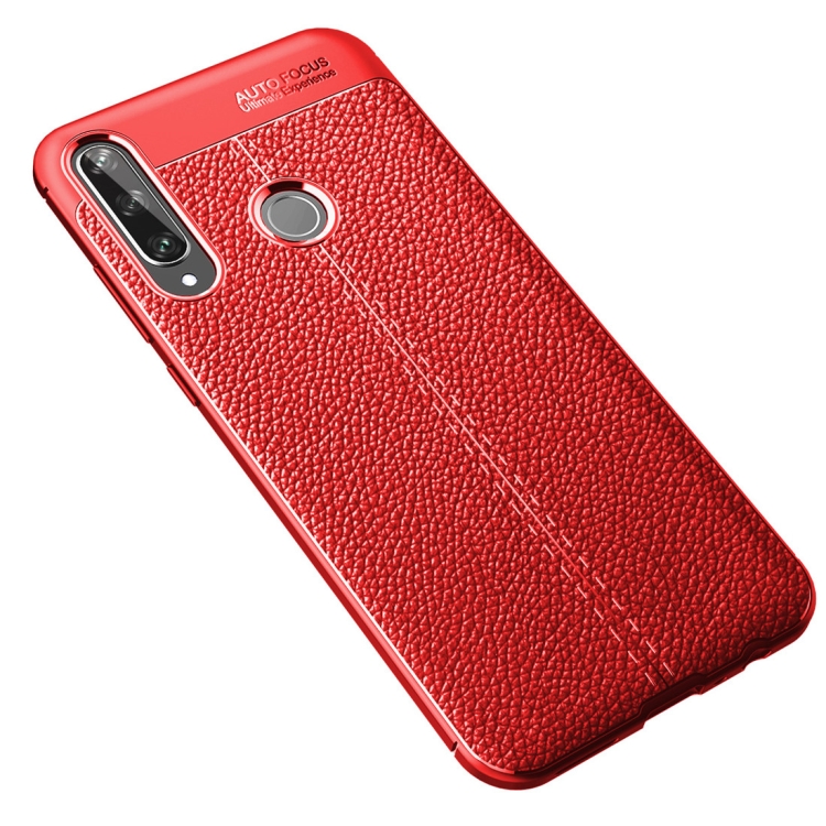

For Huawei Y6P Litchi Texture TPU Shockproof Case(Red)