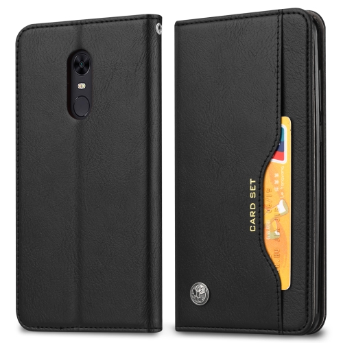 

Knead Skin Texture Horizontal Flip Leather Case for OnePlus 6T, with Photo Frame & Holder & Card Slots & Wallet(Black)