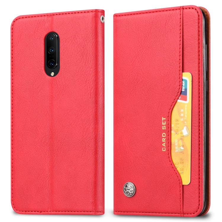 

Knead Skin Texture Horizontal Flip Leather Case for OnePlus 7 Pro, with Photo Frame & Holder & Card Slots & Wallet(Red)