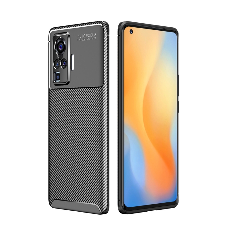 

For VIVO X50 Pro Carbon Fiber Texture Shockproof TPU Case(Black)