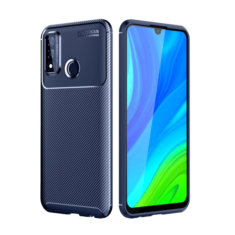 

For Huawei P smart 2020 Carbon Fiber Texture Shockproof TPU Case(Blue)