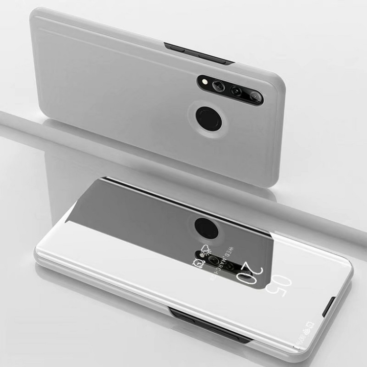 

For Huawei P Smart 2020 Plated Mirror Horizontal Flip Leather Case with Holder(Silver)