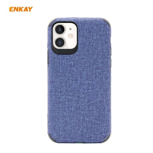 

For iPhone 11 ENKAY ENK-PC031 Business Series Denim Texture PU Leather + TPU Soft Slim Case Cover(Blue)