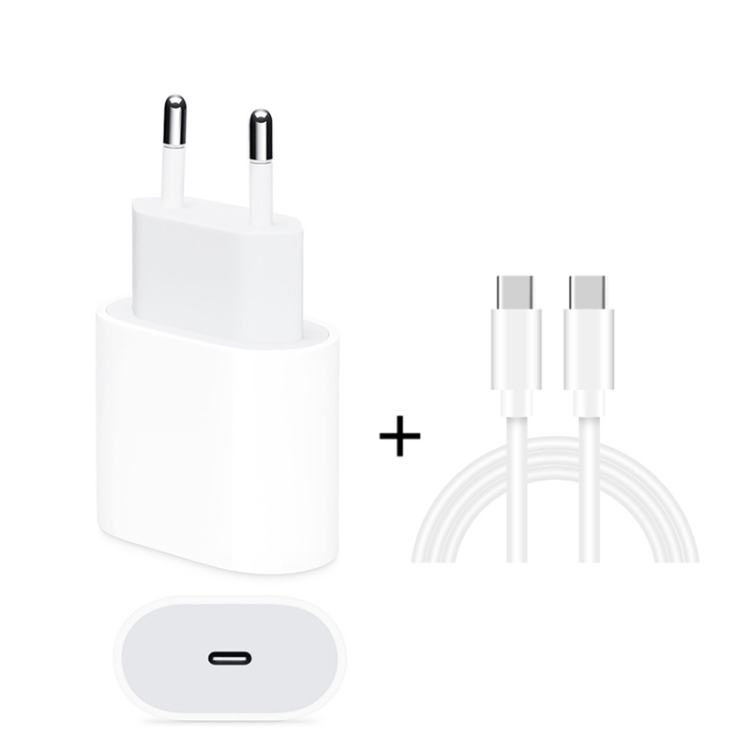 

2 in 1 Single USB-C / Type-C Port Travel Charger + 3A PD 3.0 USB-C / Type-C to USB-C / Type-C Fast Charge Data Cable Set, Cable Length: 1m(EU Plug)