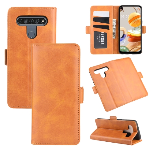 

For LG K61 Dual-side Magnetic Buckle Horizontal Flip Leather Case with Holder & Card Slots & Wallet(Yellow)