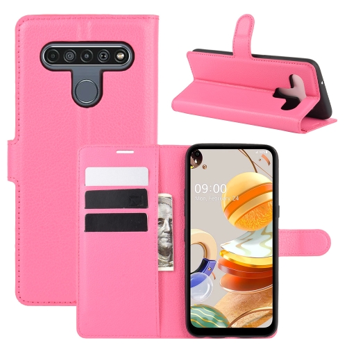 

For LG K61 Litchi Texture Horizontal Flip Protective Case with Holder & Card Slots & Wallet(Rose red)