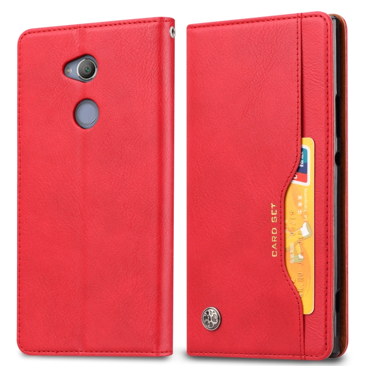 

Knead Skin Texture Horizontal Flip Leather Case for Sony Xperia XA2, with Photo Frame & Holder & Card Slots & Wallet(Red)