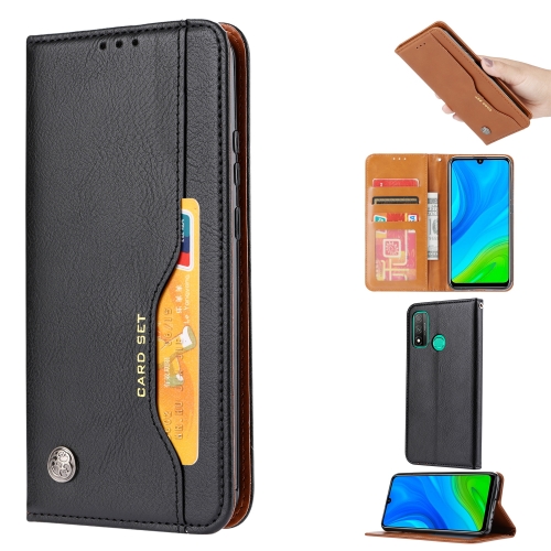 

For Huawei P Smart 2020 Knead Skin Texture Horizontal Flip Leather Case with Photo Frame & Holder & Card Slots & Wallet(Black)