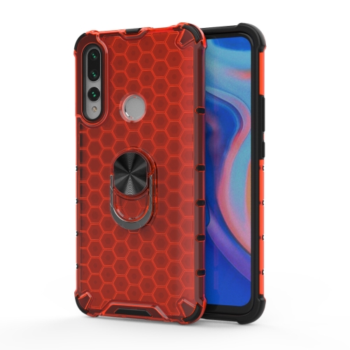 

For Huawei Y9 2019 Shockproof Honeycomb PC + TPU Ring Holder Protection Case(Red)