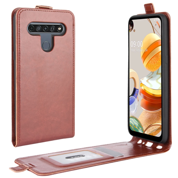 

For LG K61 R64 Texture Single Vertical Flip Leather Protective Case with Card Slots & Photo Frame(Brown)