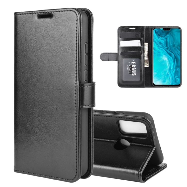 

For Huawei Honor 9X Lite R64 Texture Single Horizontal Flip Protective Case with Holder & Card Slots & Wallet& Photo Frame(Black)
