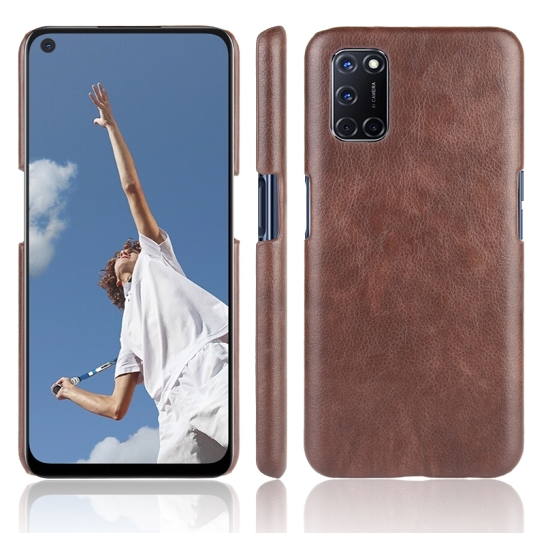 

For Oppo A92/A52/A72 Shockproof Litchi Texture PC + PU Case(Brown)