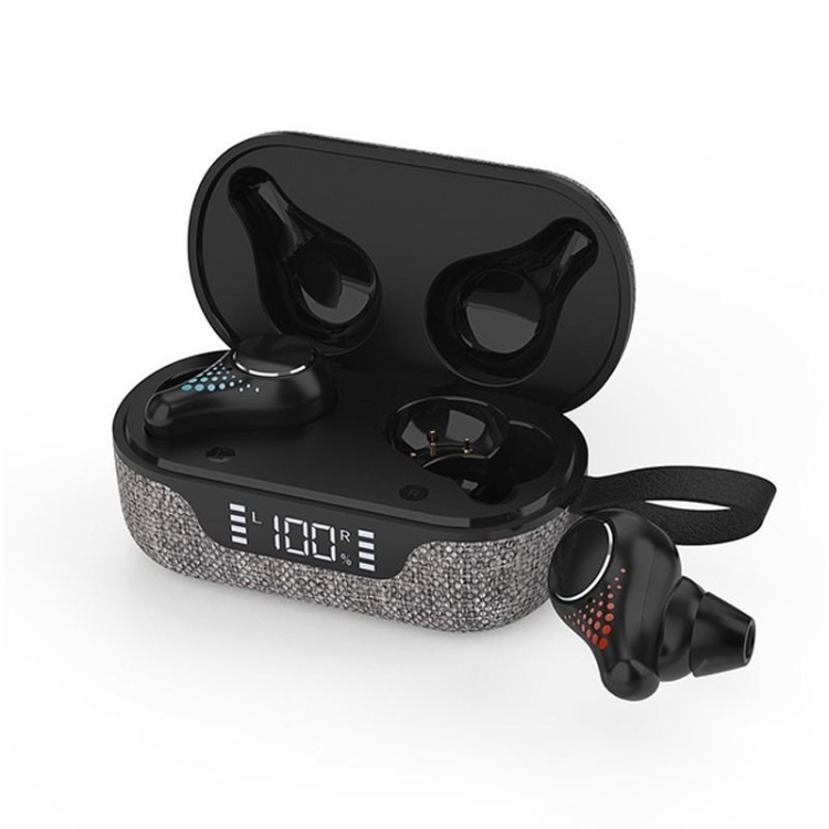 

T8 Hifi Wireless Bluetooth 5.0 Earphone Waterproof Sports Gaming Earphone Noise Earbuds with LED Display(Cloth)