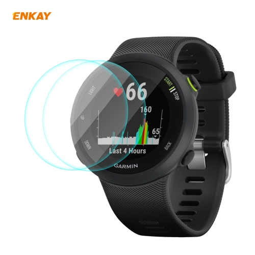 

For Garmin Forerunner 45 / 45S 2 PCS ENKAY Hat-Prince 0.2mm 9H 2.15D Curved Edge Tempered Glass Screen Protector Watch Film