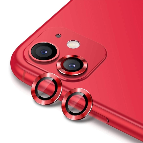 

ENKAY Hat-Prince 2 PCS For iPhone 11 Aluminium Alloy + Tempered Glass Camera Lens Cover Full Coverage Protector(Red)