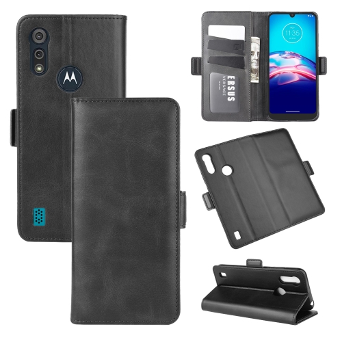 

For Motorola Moto E6s (2020) Dual-side Magnetic Buckle Horizontal Flip Leather Case with Holder & Card Slots & Wallet(Black)