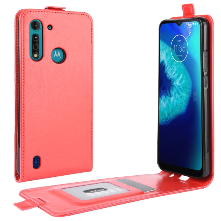 

For Motorola Moto G8 Power LiteR64 Texture Single Vertical Flip Leather Protective Case with Card Slots & Photo Frame(Red)