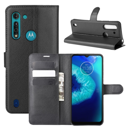 

For Motorola Moto G8 Power Lite Litchi Texture Horizontal Flip Protective Case with Holder & Card Slots & Wallet(Black)