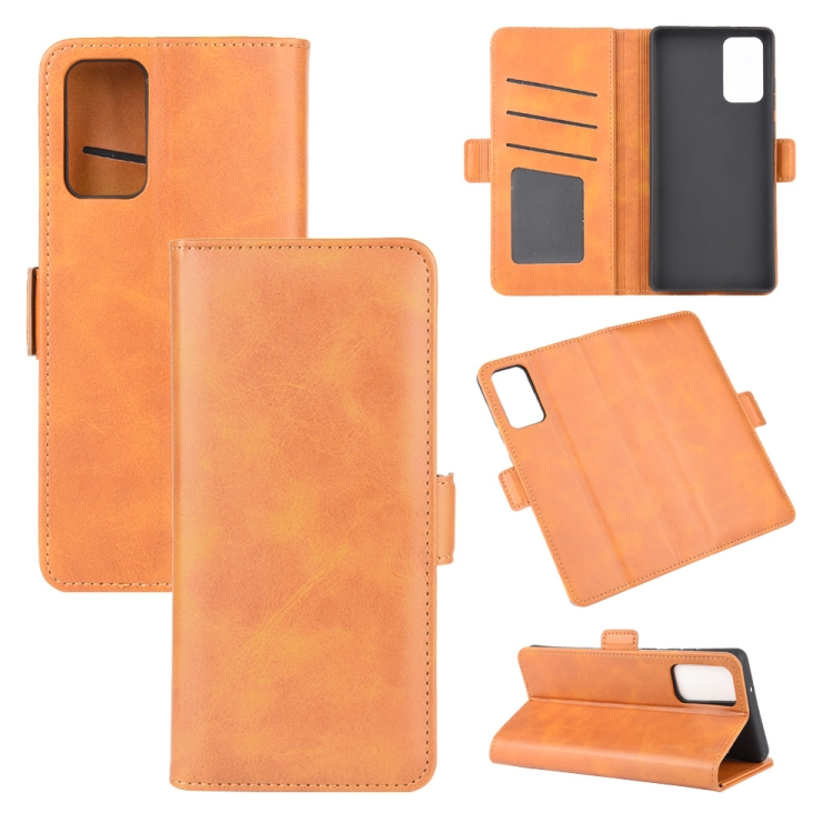 

For Samsung Galaxy Note20 Dual-side Magnetic Buckle Horizontal Flip Leather Case with Holder & Card Slots & Wallet(Yellow)