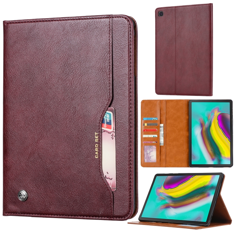 

For Samsung Galaxy Tab A 8.4 2020 T307U Knead Skin Texture Horizontal Flip Leather Case with Photo Frame & Holder & Card Slots & Wallet(Wine Red)