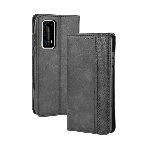

For Huawei P40 Pro+/P40 Pro Plus Magnetic Buckle Retro Crazy Horse Texture Horizontal Flip Leather Case , with Holder & Card Slots & Photo Frame(Black)