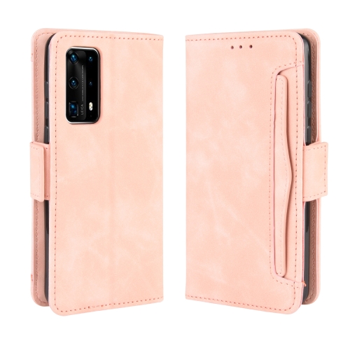 

For Huawei P40 Pro+/P40 Pro Plus Wallet Style Skin Feel Calf Pattern Leather Case ，with Separate Card Slot(Pink)