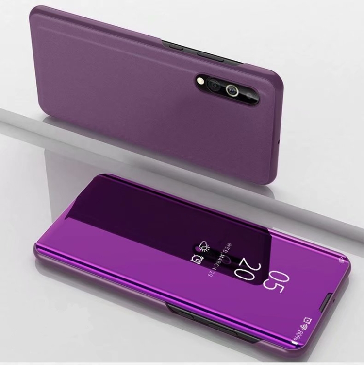 

For Huawei Y8P 2020 Plated Mirror Horizontal Flip Leather Case with Holder(Purple)