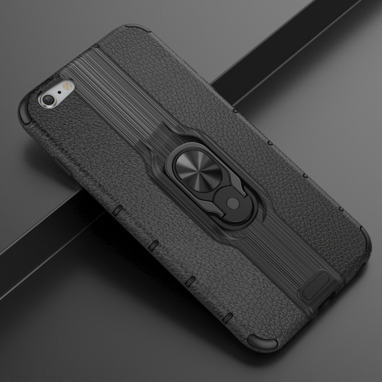 

For iPhone 6 Plus Shockproof PC + TPU Case with Ring Holder(Black)