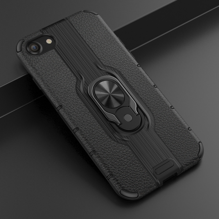 

For iPhone SE 2020 / 8 / 7 Shockproof PC + TPU Case with Ring Holder(Black)