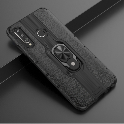 

For Huawei P30 Lite Shockproof PC + TPU Case with Ring Holder(Black)