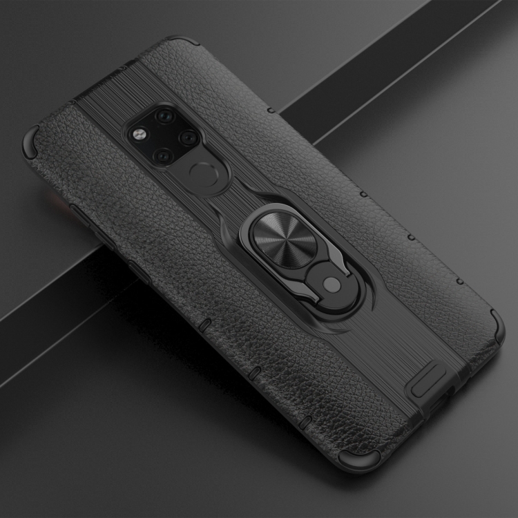 

For Huawei Mate 20 Shockproof PC + TPU Case with Ring Holder(Black)