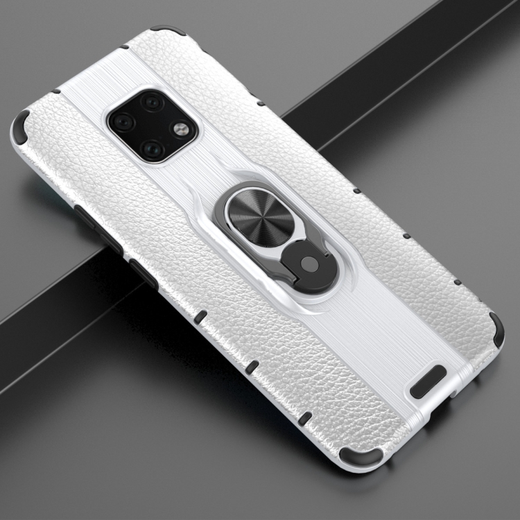 

For Huawei Mate 20 pro Shockproof PC + TPU Case with Ring Holder(Silver)