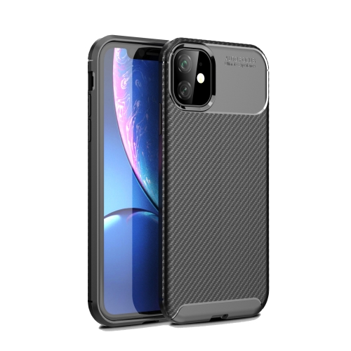 

For iPhone 12 Pro Max Carbon Fiber Texture Shockproof TPU Case(Black)