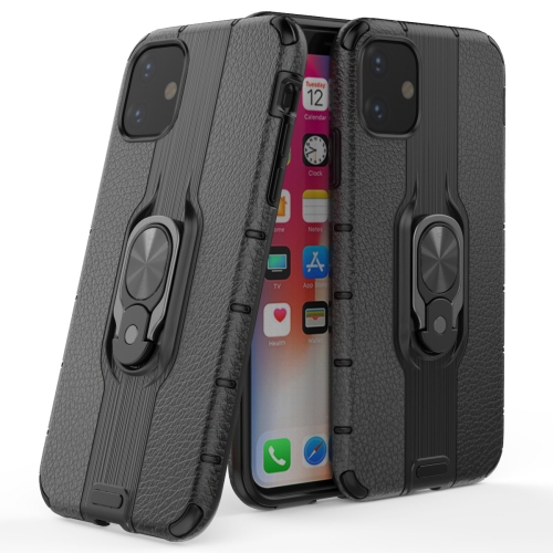 

For iPhone 11 Shockproof PC + TPU Case with Ring Holder(Black)