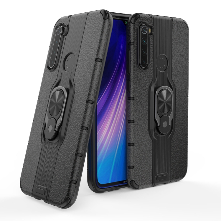 

For Xiaomi Redmi Note 8 Shockproof PC + TPU Case with Ring Holder(Black)