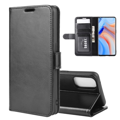 

For OPPO Reno 4 Pro 5G R64 Texture Single Horizontal Flip Protective Case with Holder & Card Slots & Wallet& Photo Frame(Black)