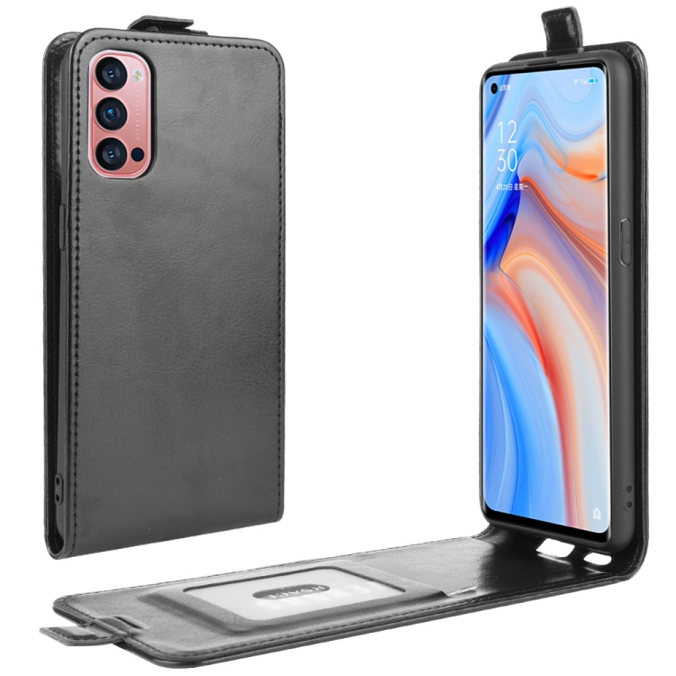 

For OPPO Reno 4 Pro 5G R64 Texture Single Vertical Flip Leather Protective Case with Card Slots & Photo Frame(Black)
