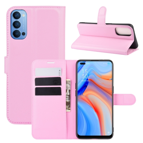 

For OPPO Reno 4 5G Litchi Texture Horizontal Flip Protective Case with Holder & Card Slots & Wallet(Pink)