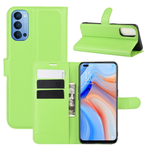 

For OPPO Reno 4 5G Litchi Texture Horizontal Flip Protective Case with Holder & Card Slots & Wallet(Green)