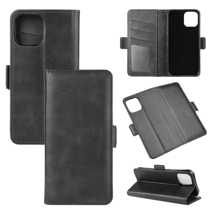 

For iPhone 12 / 12 Pro Dual-side Magnetic Buckle Horizontal Flip Leather Case with Holder & Card Slots & Wallet(Black)
