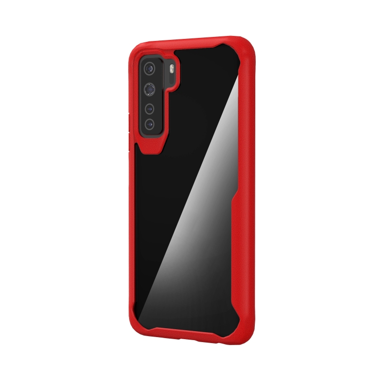 

For Huawei Nove 7 SE Transparent PC + TPU Full Coverage Shockproof Protective Case(Red)