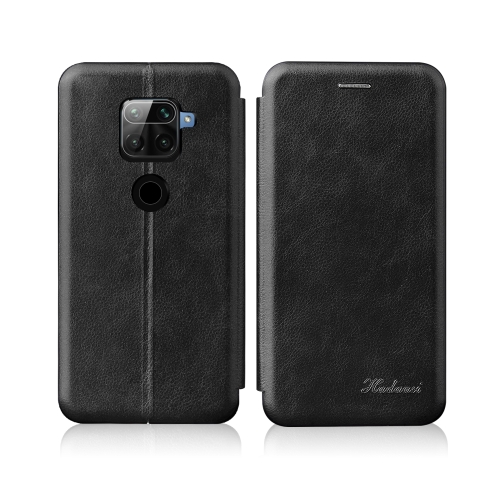 

For Xiaomi Redmi Note 9 /10X 4G Integrated Electricity Pressing Retro Texture Magnetic TPU+PU Leather Case with Card Slot & Holder(Black)