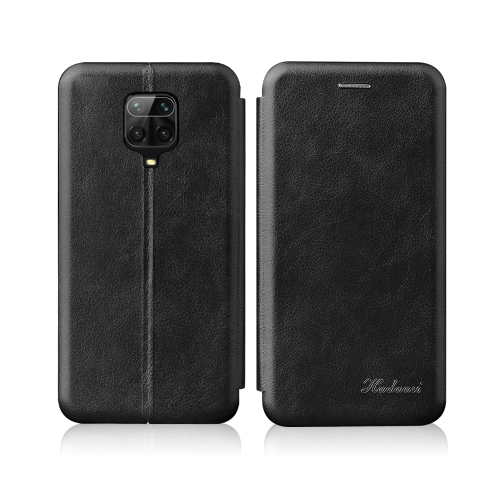 

For Xiaomi Redmi Note 9 Pro / Note 9S / Note 9 Pro Max Integrated Electricity Pressing Retro Texture Magnetic TPU+PU Leather Case with Card Slot & Holder(Black)