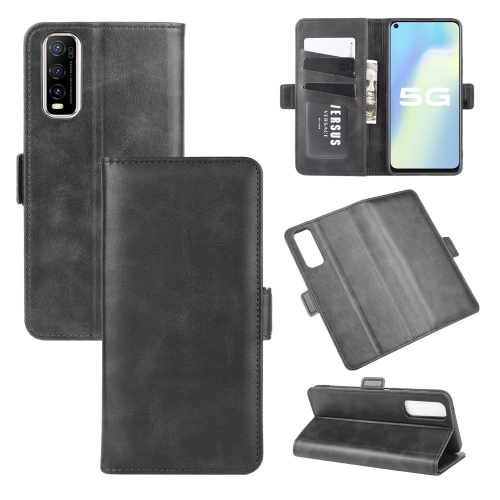 

For Vivo Y70s Dual-side Magnetic Buckle Horizontal Flip Leather Case with Holder & Card Slots & Wallet(Black)