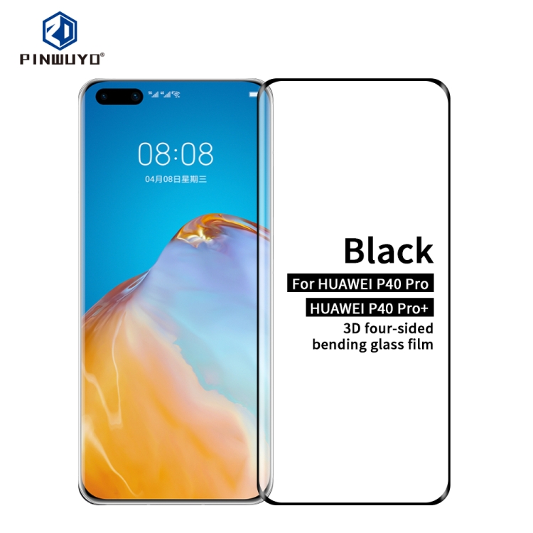 

For Huawei P40 pro / P40pro+ PINWUYO 9H 3D Hot Bending Tempered Glass Film(Black)